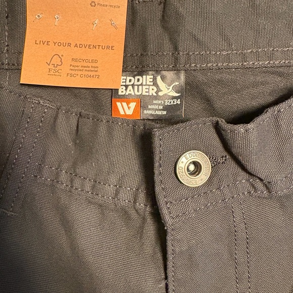 Black Canvas Pants Eddie Bauer Men’s Utility Pant - Picture 3 of 16